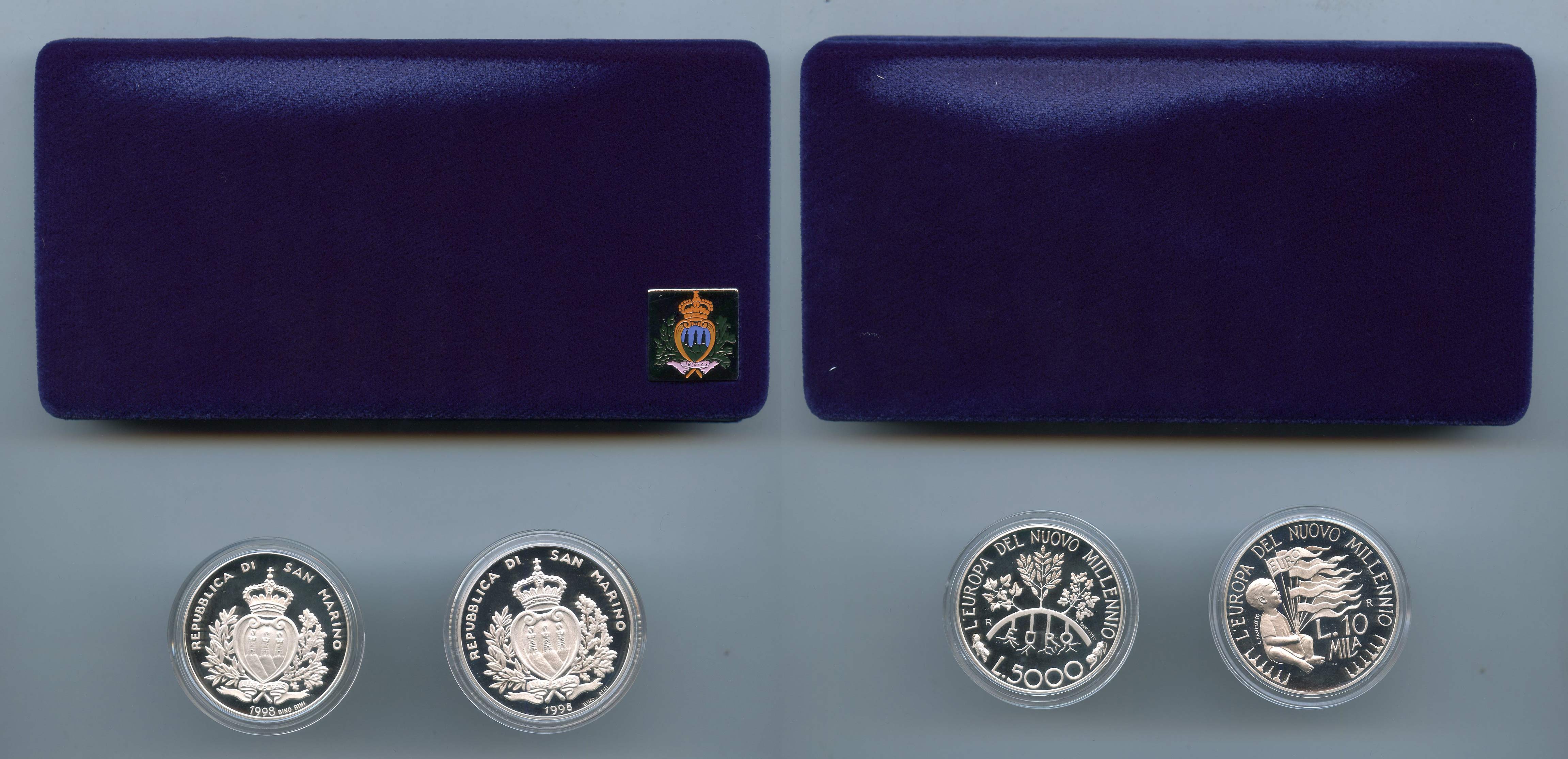 SAN MARINO, Dittico 10000 e 5000 Lire 1998 "L' Europa del Terzo Millennio"