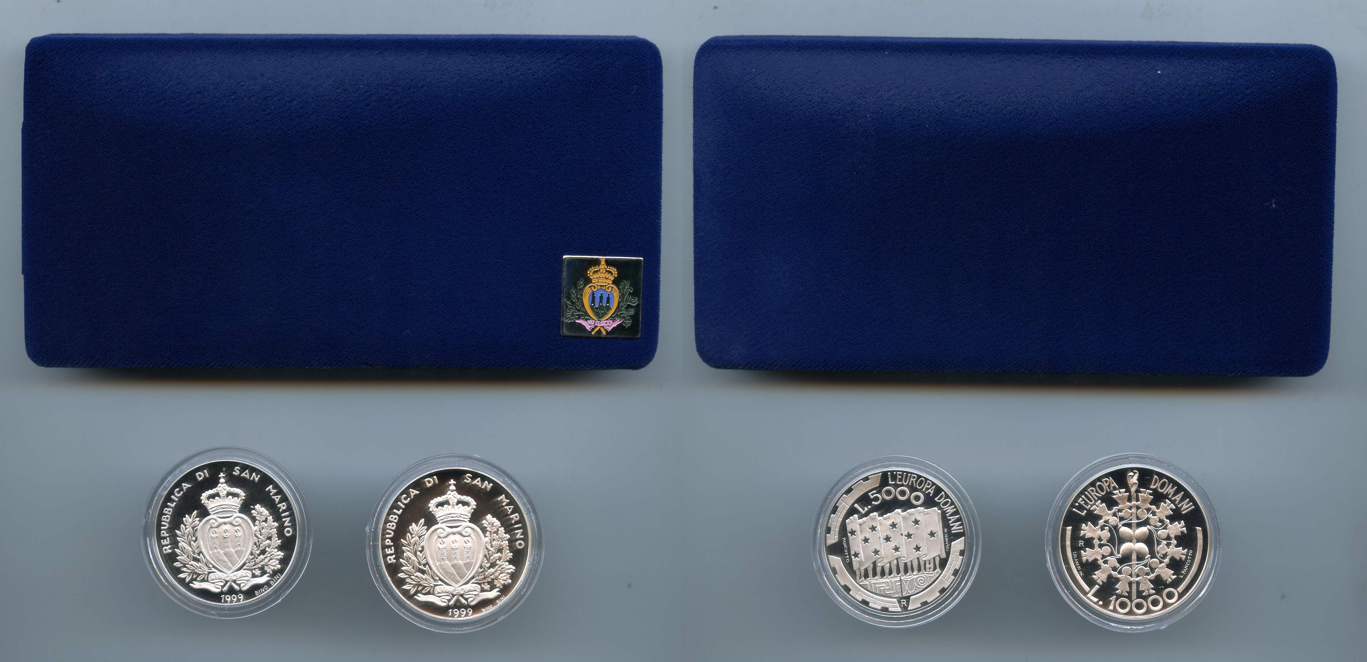 SAN MARINO, Dittico 10000 e 5000 Lire 1999 "L' Europa del domani"