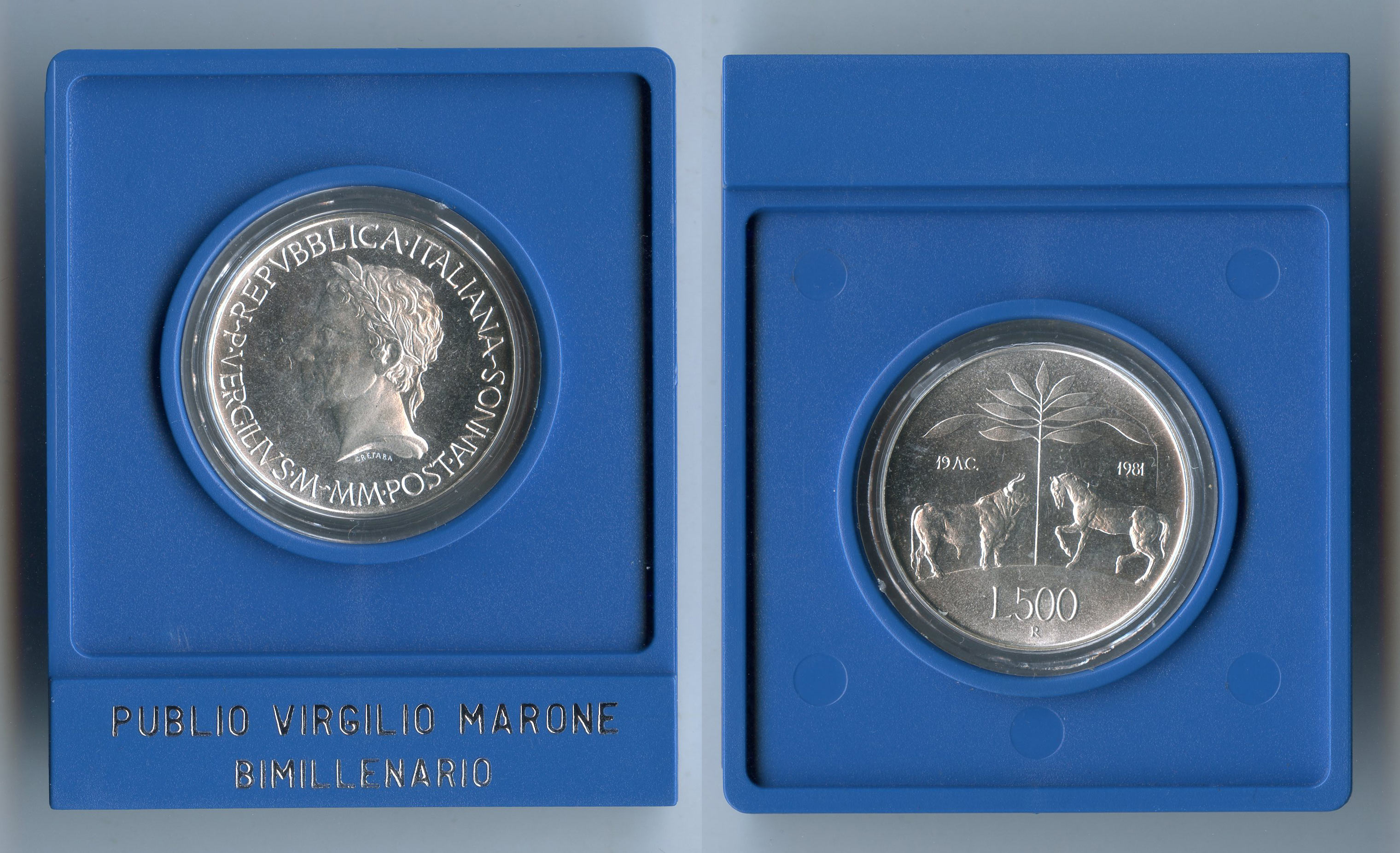 REPUBBLICA ITALIANA, 500 Lire 1981 "Publio Virgilio Marone"