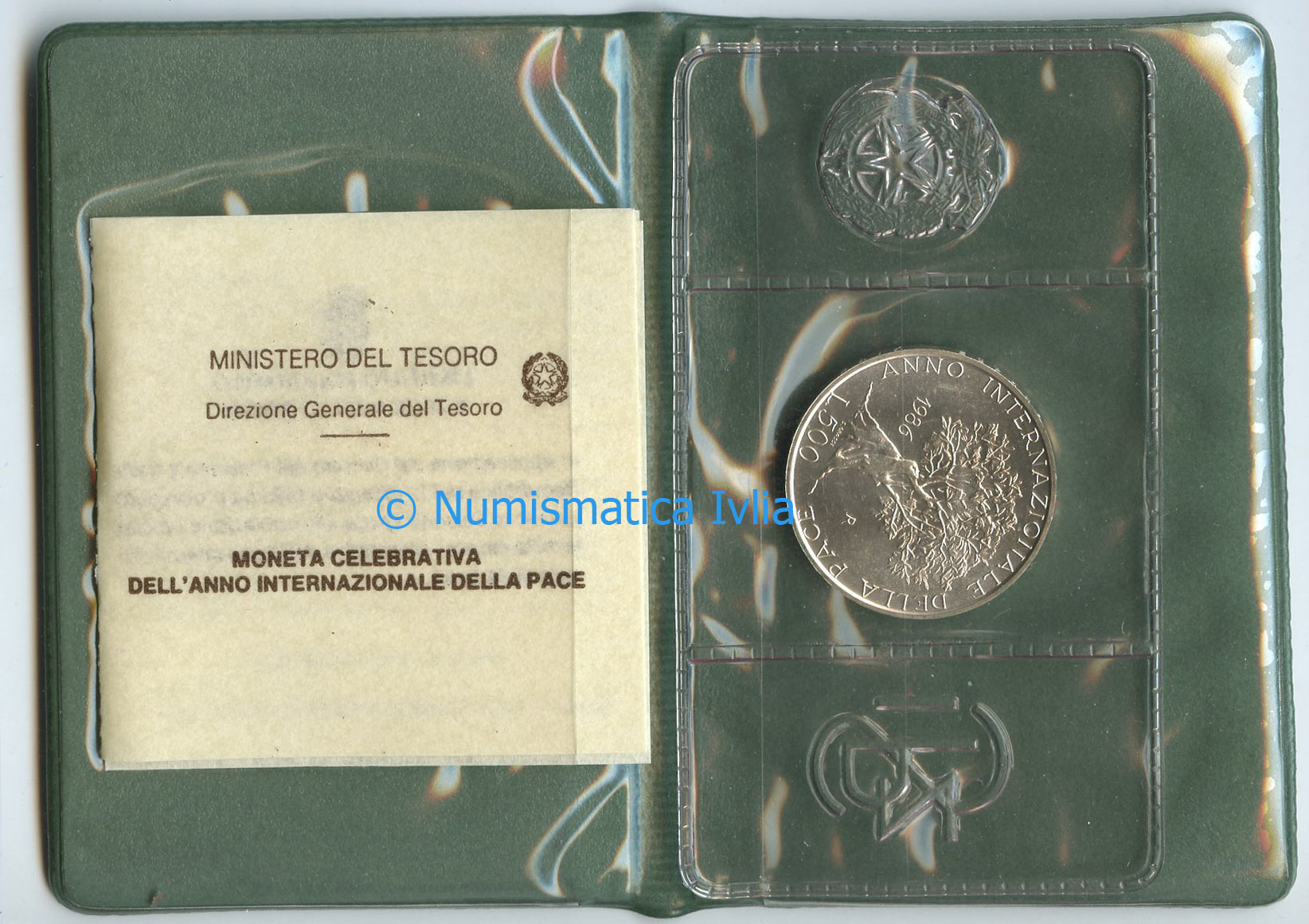 REPUBBLICA ITALIANA, 500 Lire 1986 "Anno Internazionale della Pace"