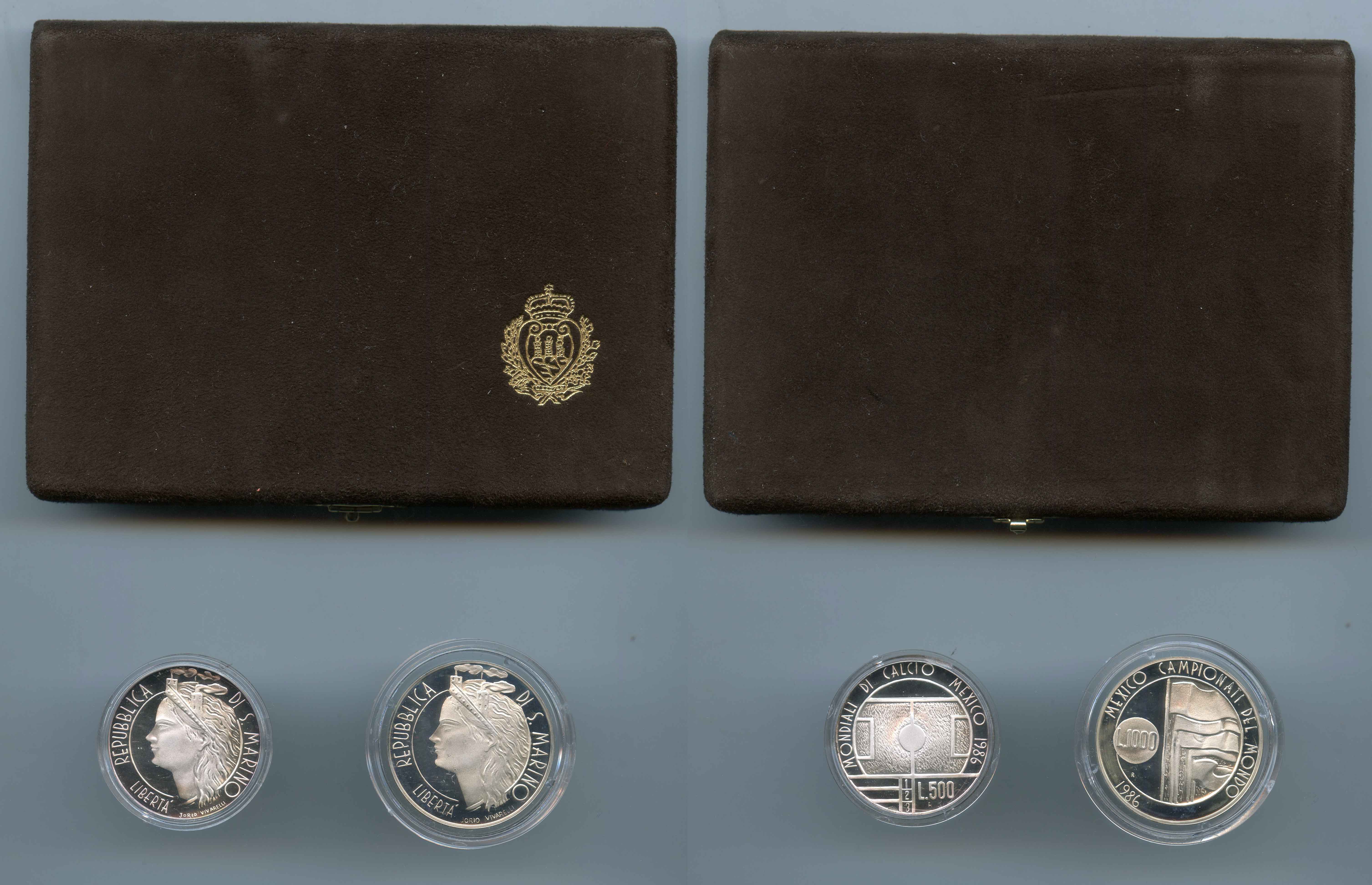 SAN MARINO, Dittico 1986 "Mondiali di calcio Messico"