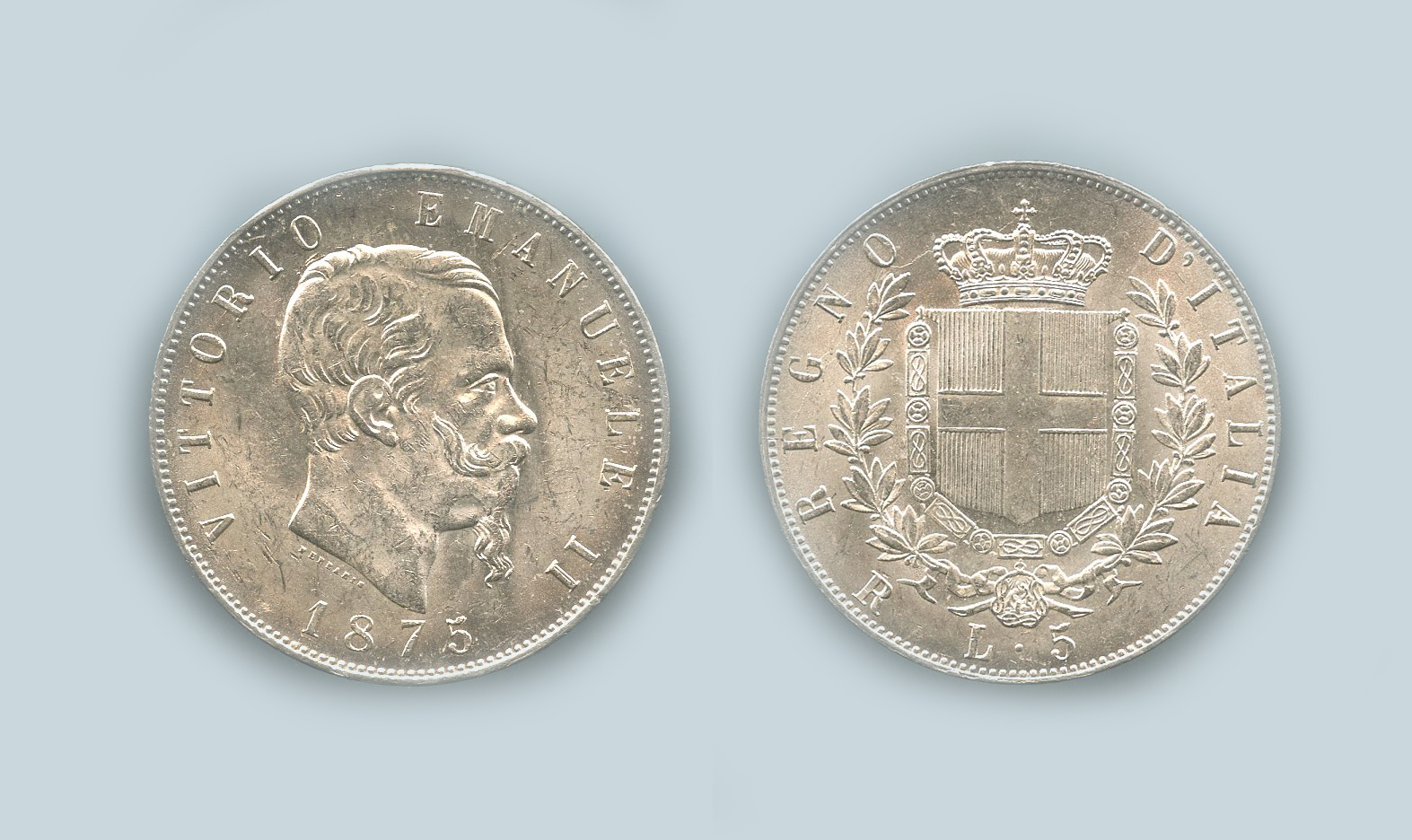 REGNO D' ITALIA, Vittorio Emanuele II (1861-1878) 5 Lire 1875 Roma