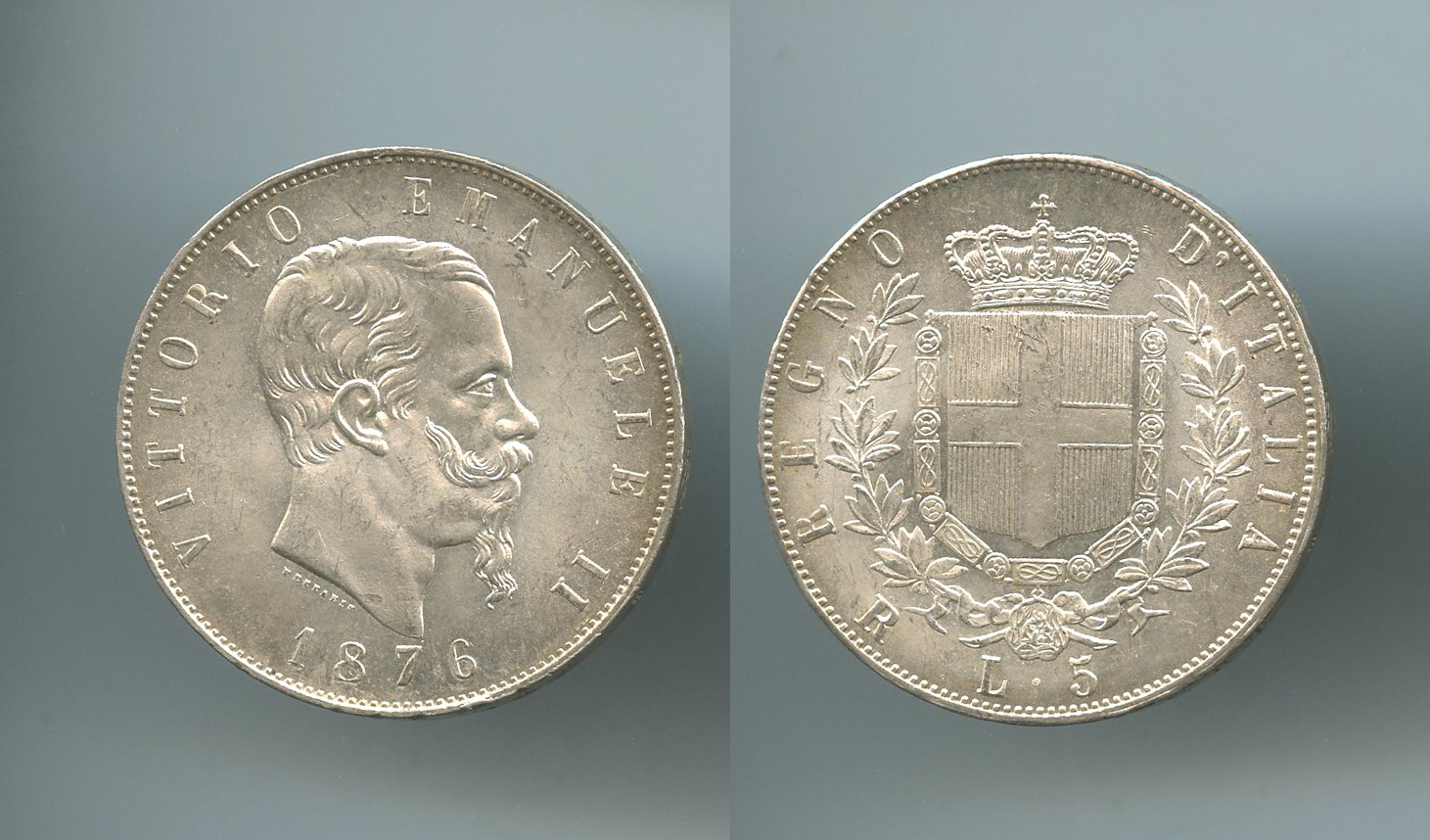 REGNO D' ITALIA, Vittorio Emanuele II (1861-1878) 5 Lire 1876 Roma