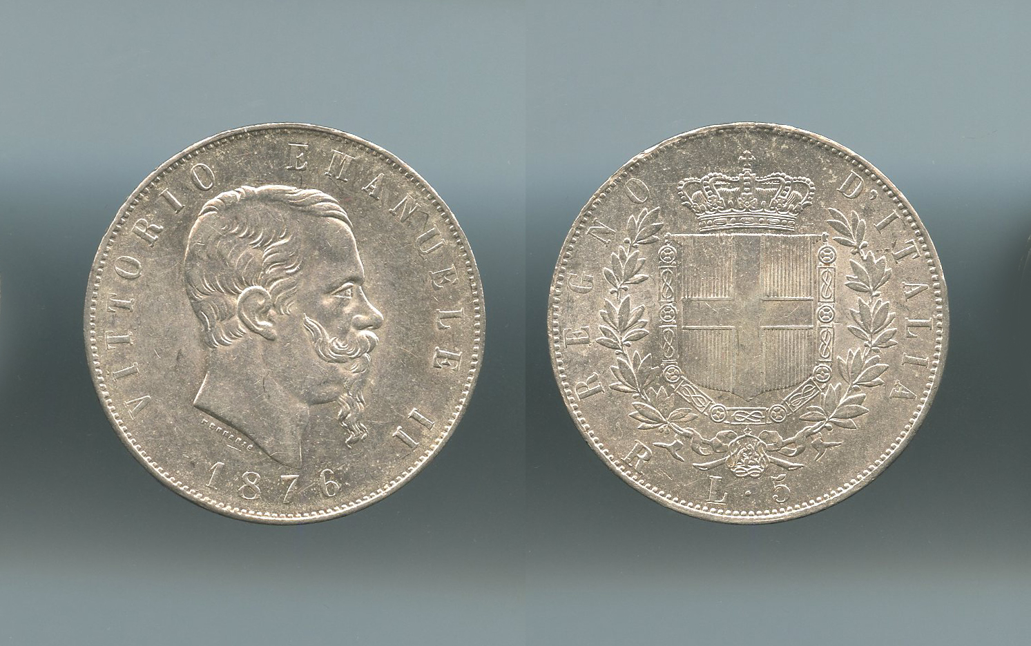 REGNO D' ITALIA, Vittorio Emanuele II (1861-1878) 5 Lire 1876 Roma