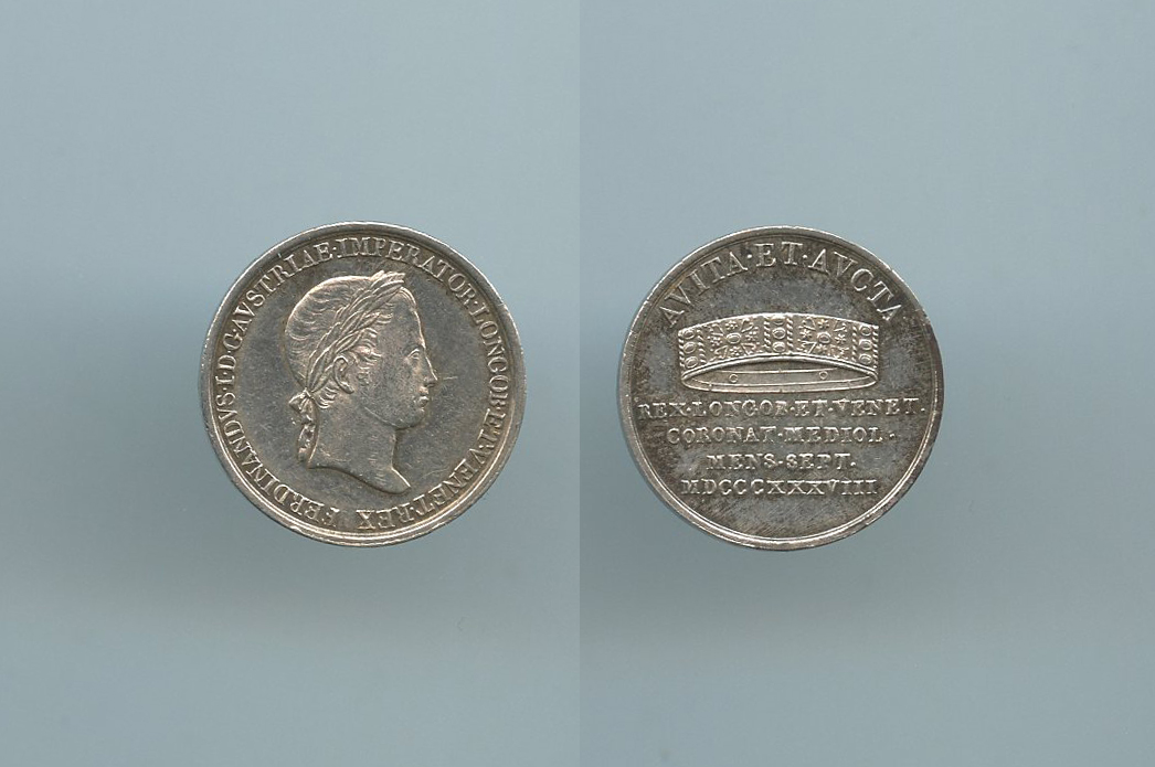 MILANO, Ferdinando I (1835-1838) Medaglia dell' incoronazione 1838 ("Mezza Lira")