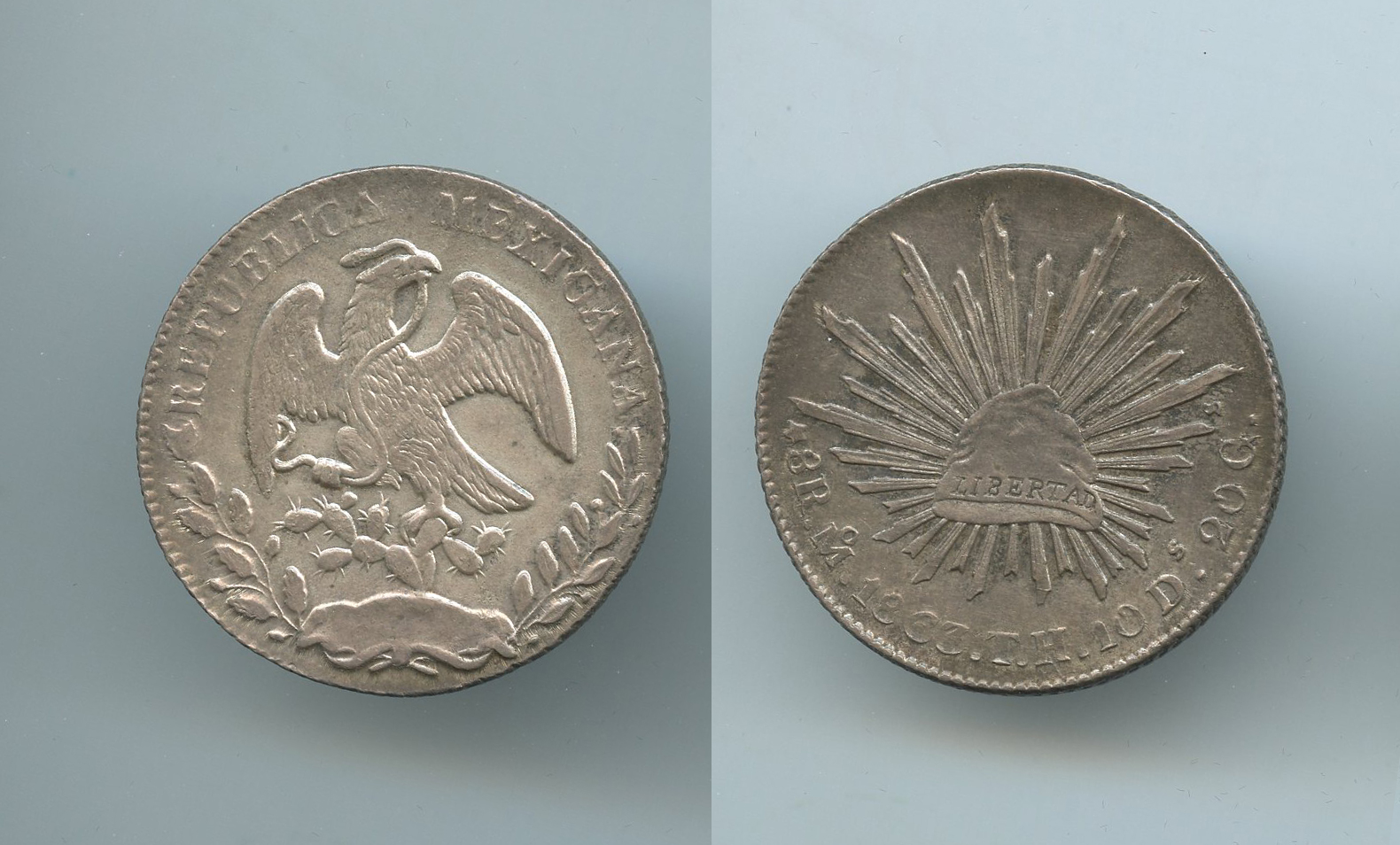 MESSICO, Repubblica, 8 Reales 1863 Mo TH