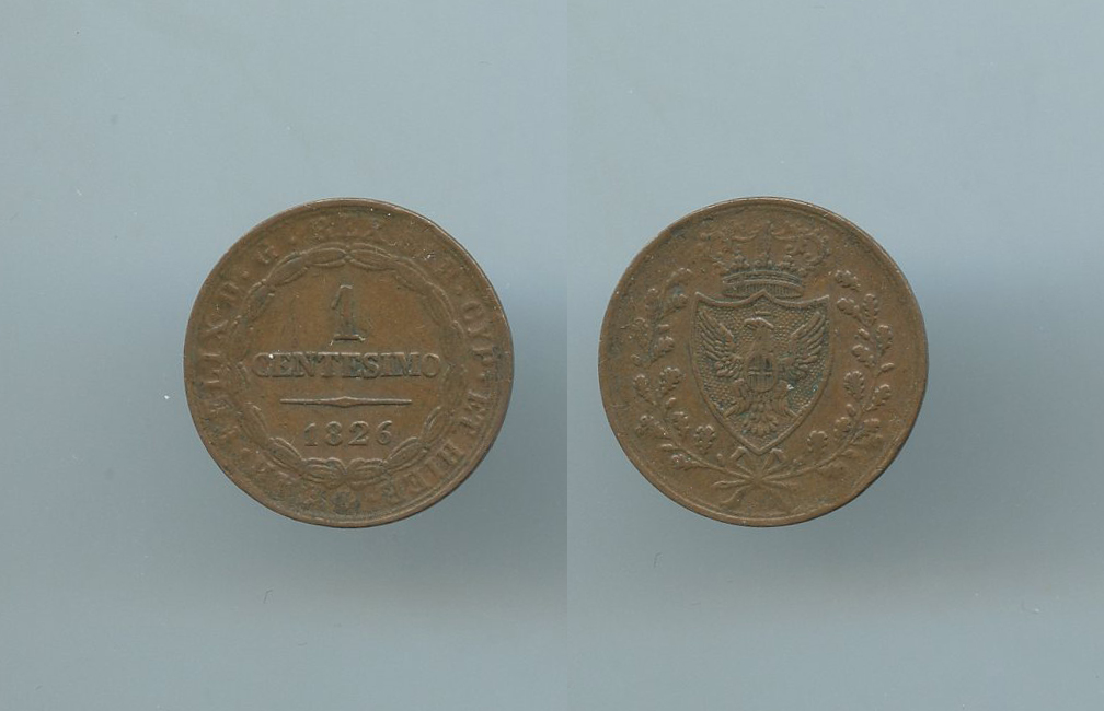 RE ELETTO, Vittorio Emanuele II (1859-1861) 1 Centesimi 1826