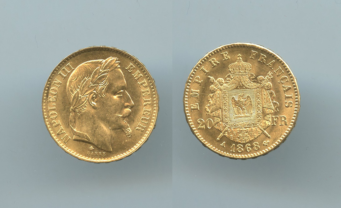 FRANCIA, Napoleone III (1852-1870) 20 francs 1868 A - Clicca l'immagine per chiudere