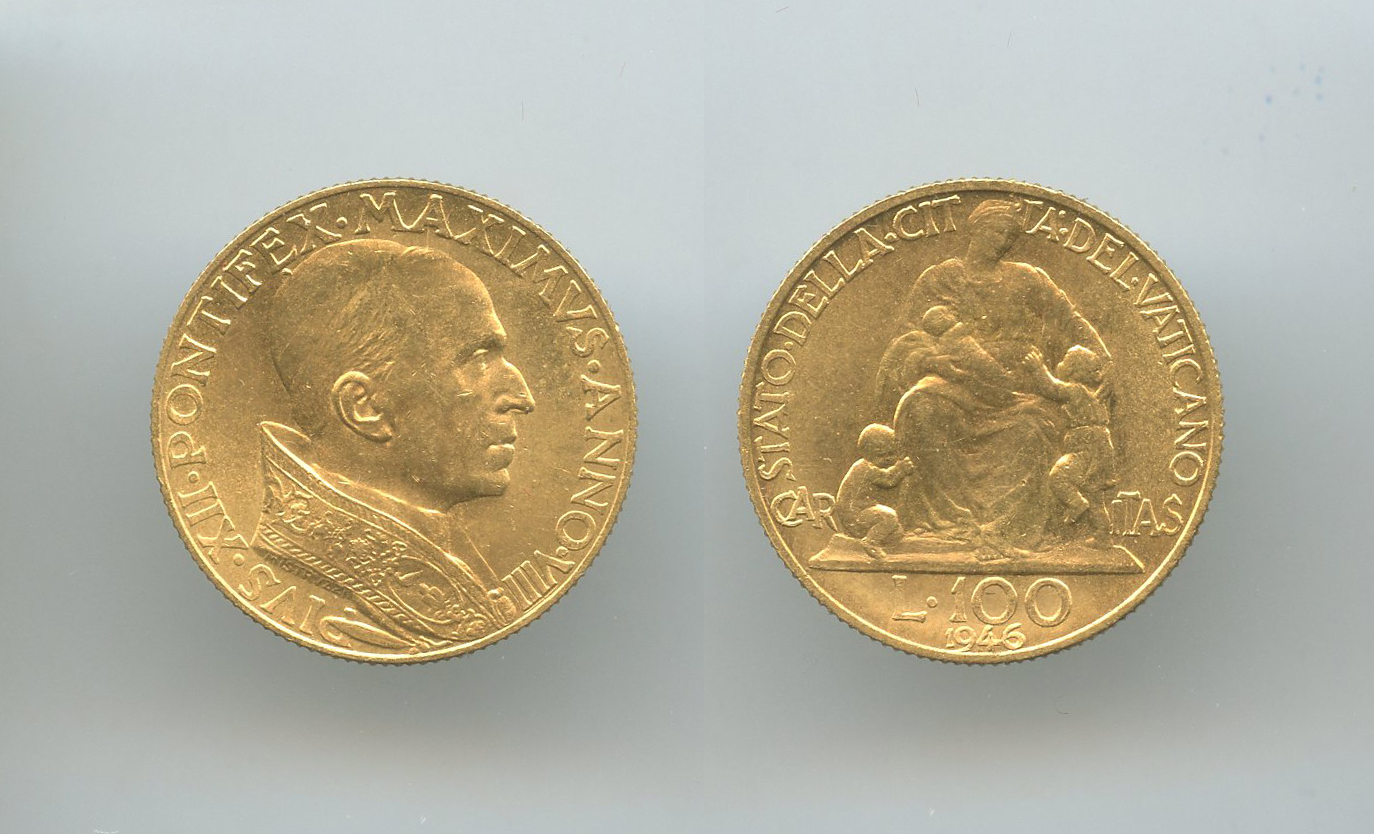 VATICANO, Pio XII (1939-1958) 100 Lire 1946