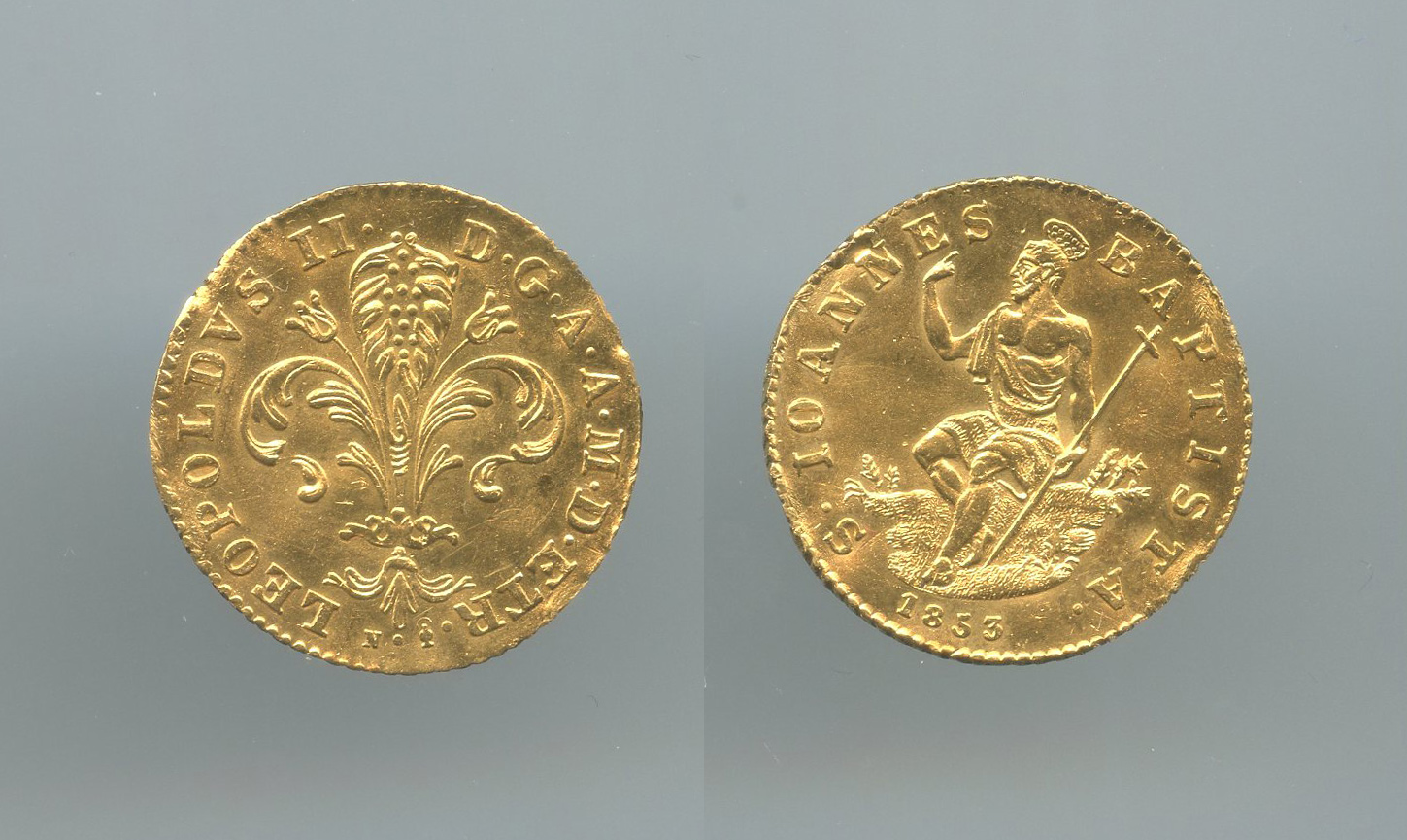 FIRENZE, Leopoldo II (1824-1859) Zecchino o Fiorino 1853 FIRENZE, Leopoldo II (1824-1859) Zecchino o Fiorino 1853