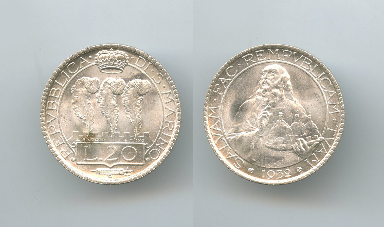 SAN MARINO, 20 Lire 1932 SAN MARINO, 20 Lire 1932
