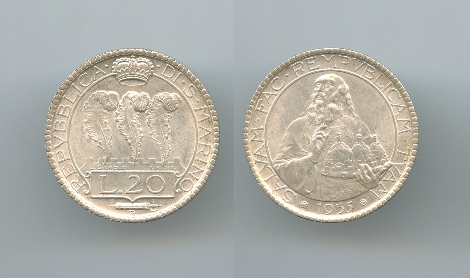 SAN MARINO, 20 Lire 1935 SAN MARINO, 20 Lire 1935