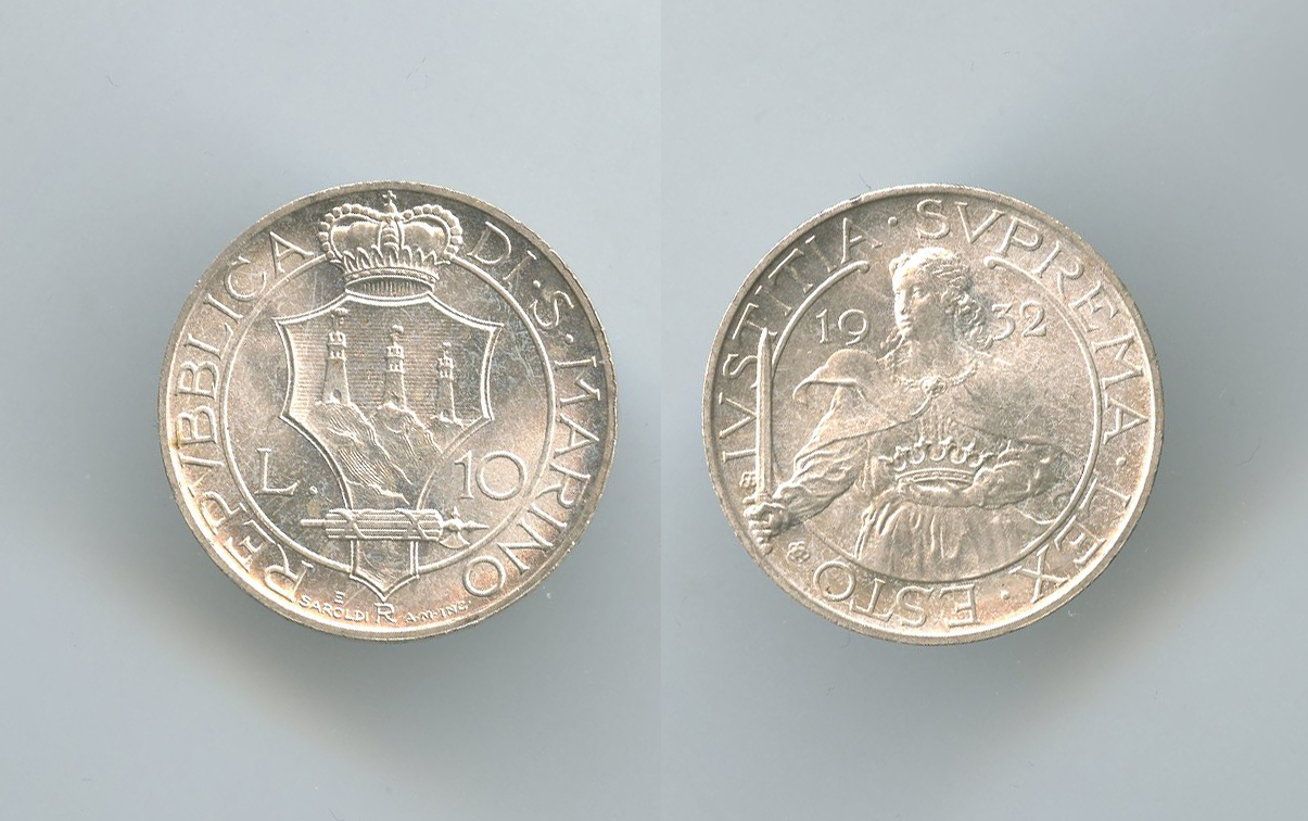 SAN MARINO, 10 Lire 1932 SAN MARINO, 10 Lire 1932