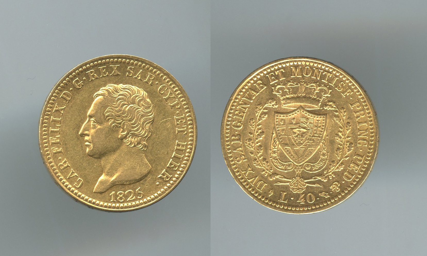 REGNO DI SARDEGNA, Carlo Felice (1821-1831) 40 Lire 1825 Torino REGNO DI SARDEGNA, Carlo Felice (1821-1831) 40 Lire 1825 Torino