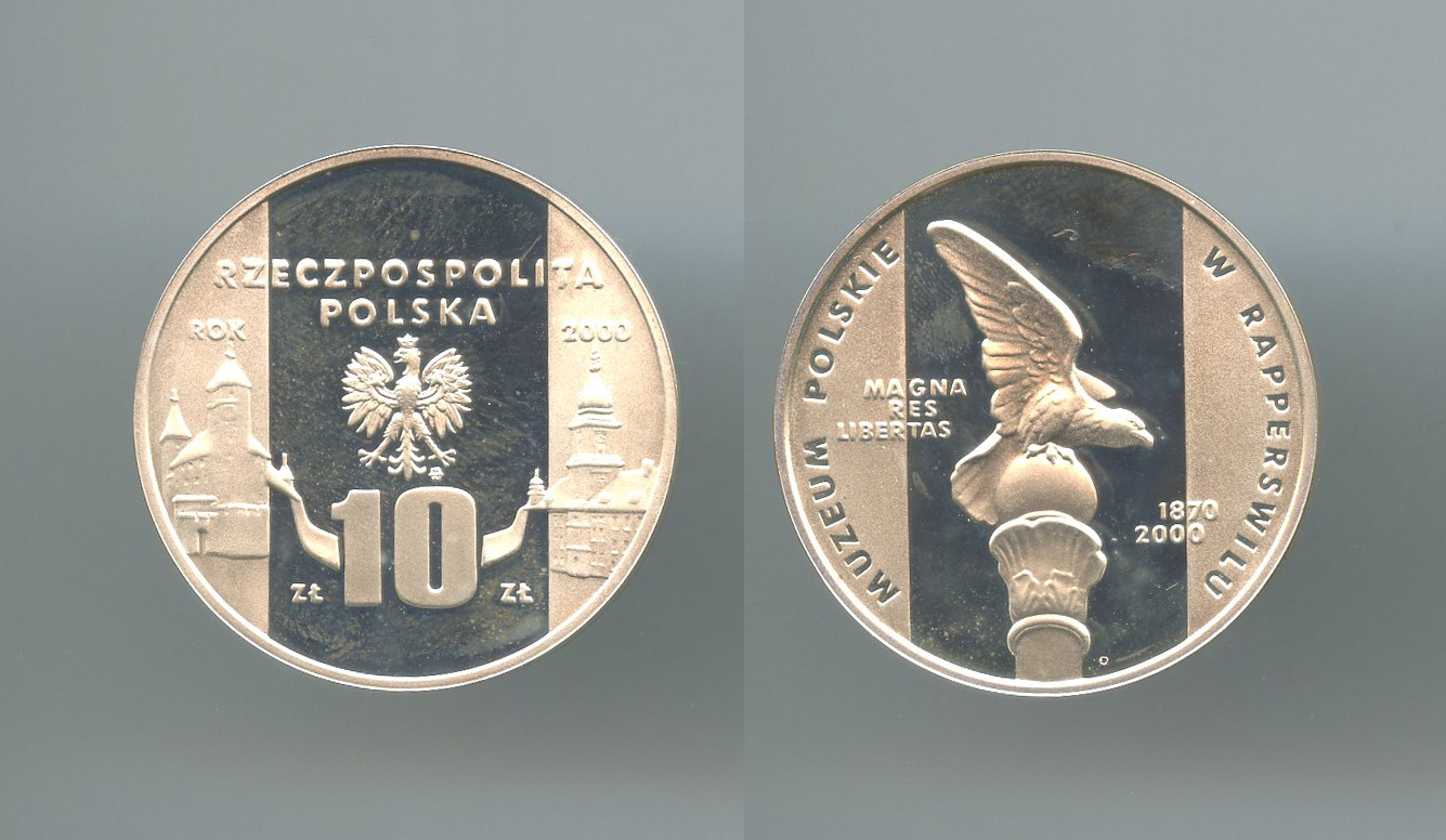 POLONIA, 10 Zlotych 2000 "Museo Rapperswilu"