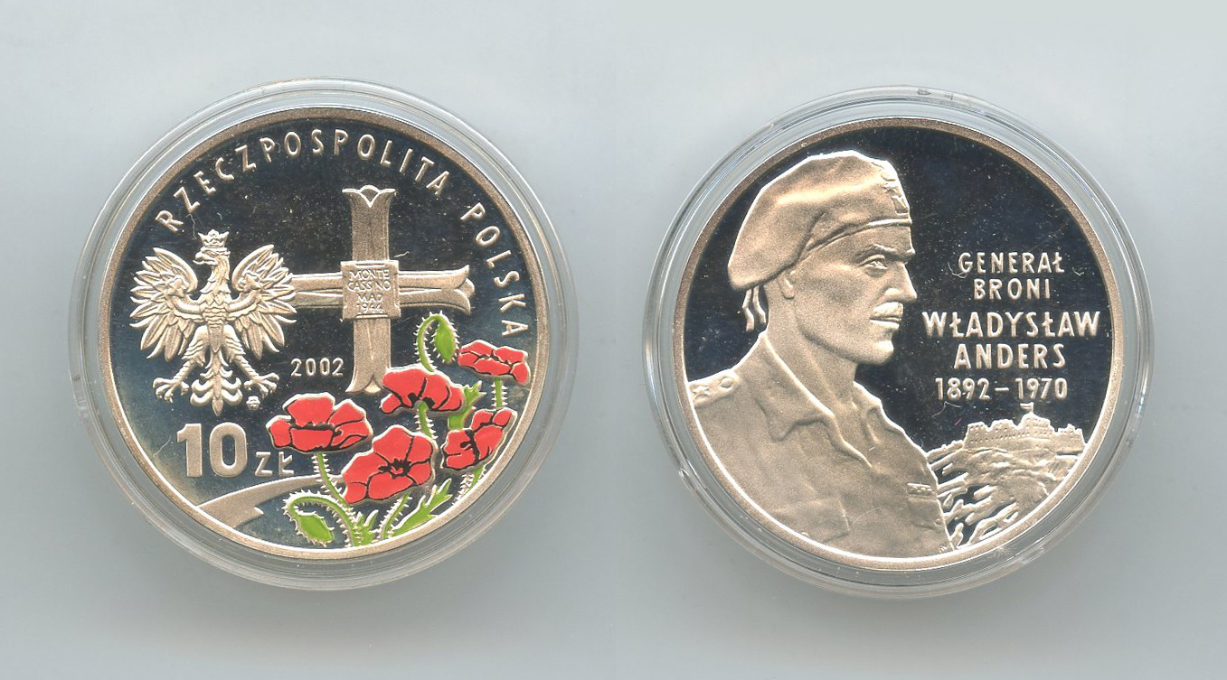 POLONIA, 10 Zlotych 2002 "Gen. Wladislaw Anders"