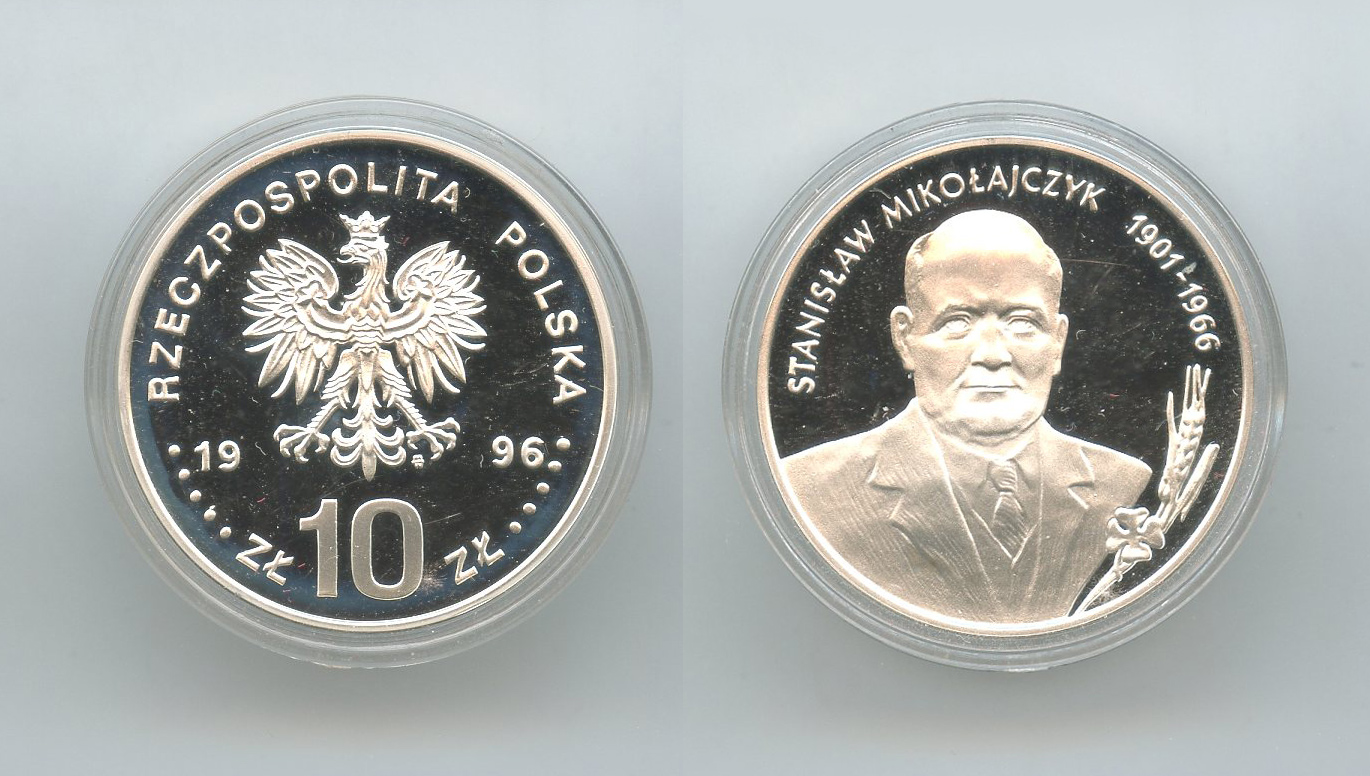 POLONIA, 10 Zlotych 1996 "Stanislav Mikolajczyk"