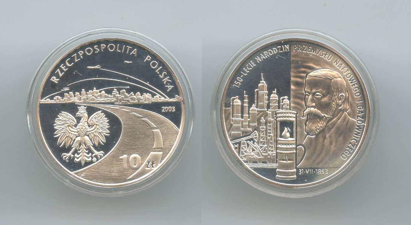 POLONIA, 10 Zlotych 2003 "Industria petrolifera e del gas"