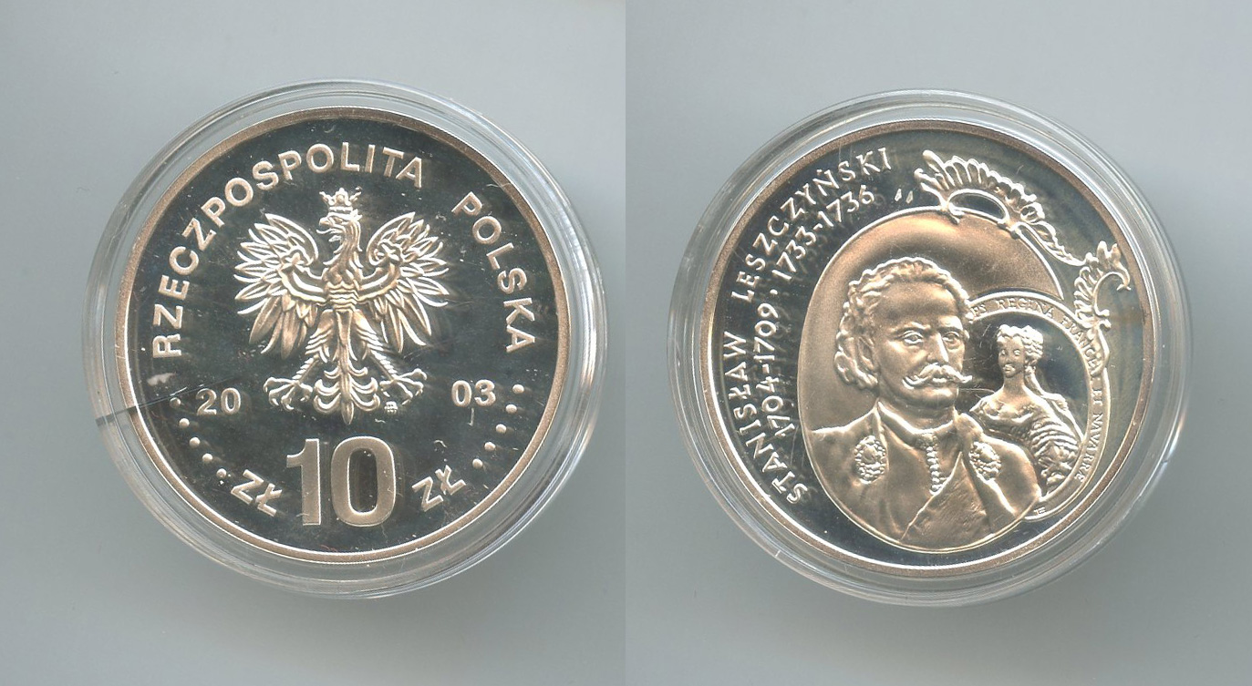 POLONIA, 10 Zlotych 2003 "Stanislaw Leszczynski"