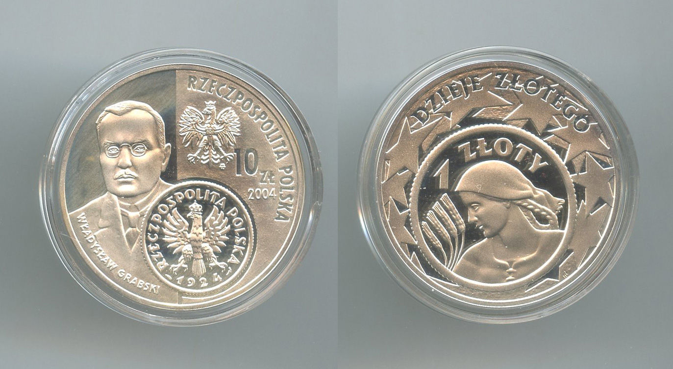 POLONIA, 10 Zlotych 2004 "80 anni dello Zloty"