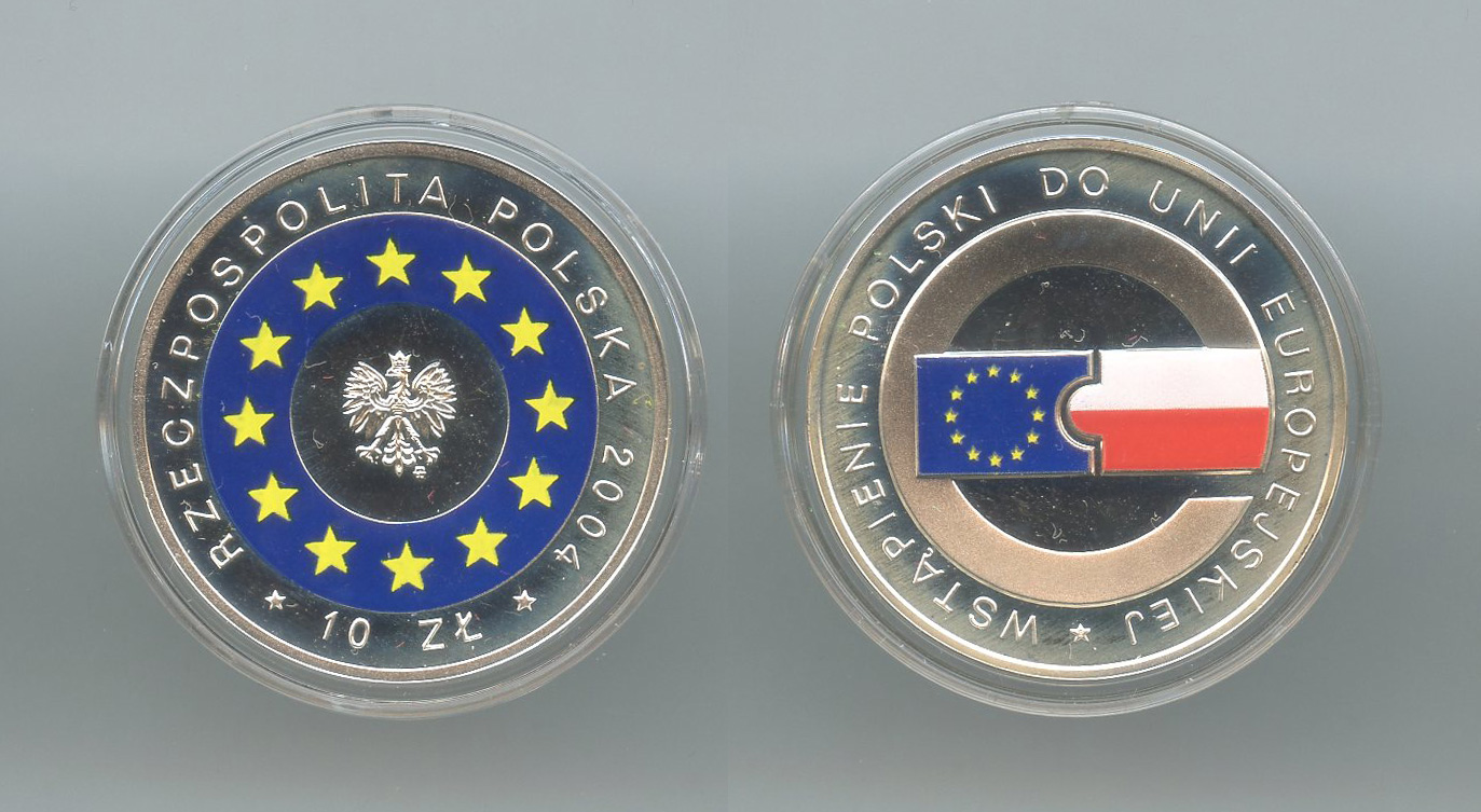 POLONIA, 10 Zlotych 2004 "Ingresso della Polonia nell' Unione Europea"