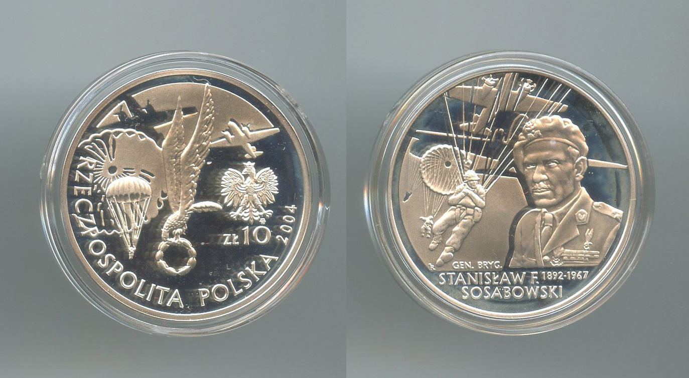 POLONIA, 10 Zlotych 2004 "Stanislaw Sosabowski"