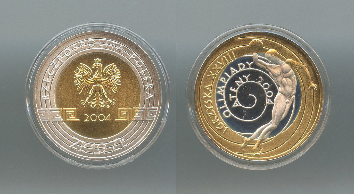 POLONIA, 10 Zlotych 2004 "Olimpiadi Atene 2004"
