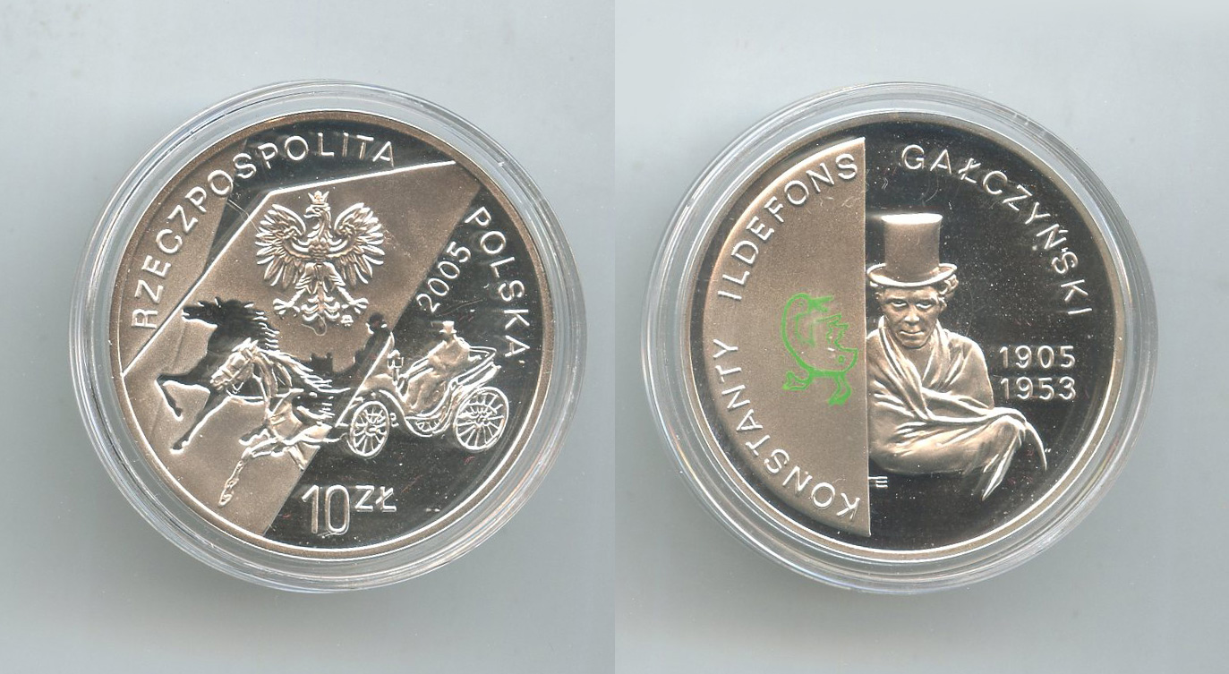 POLONIA, 10 Zlotych 2005 "Konstant Ildefons Galczynski"