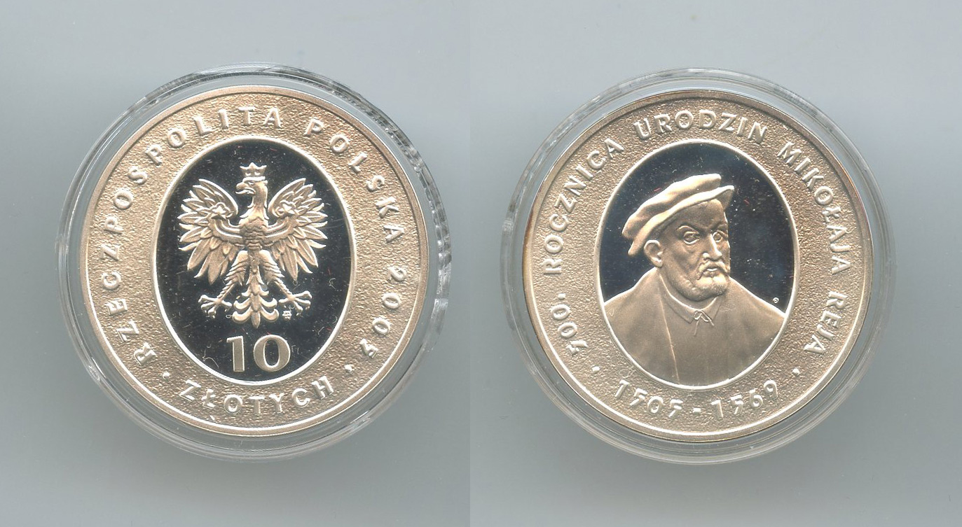POLONIA, 10 Zlotych 2005 "Mikolaja Reja"