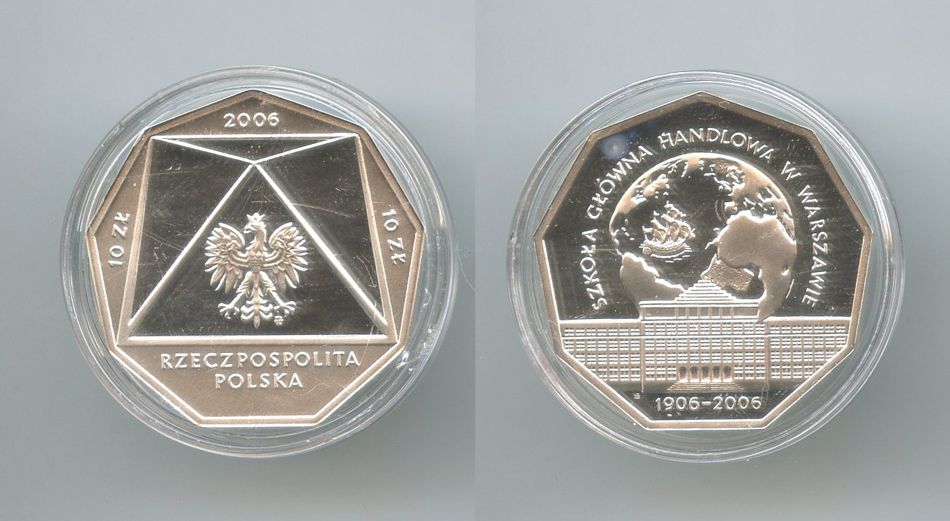 POLONIA, 10 Zlotych 2006 "Scuola di Economia di Varsavia"