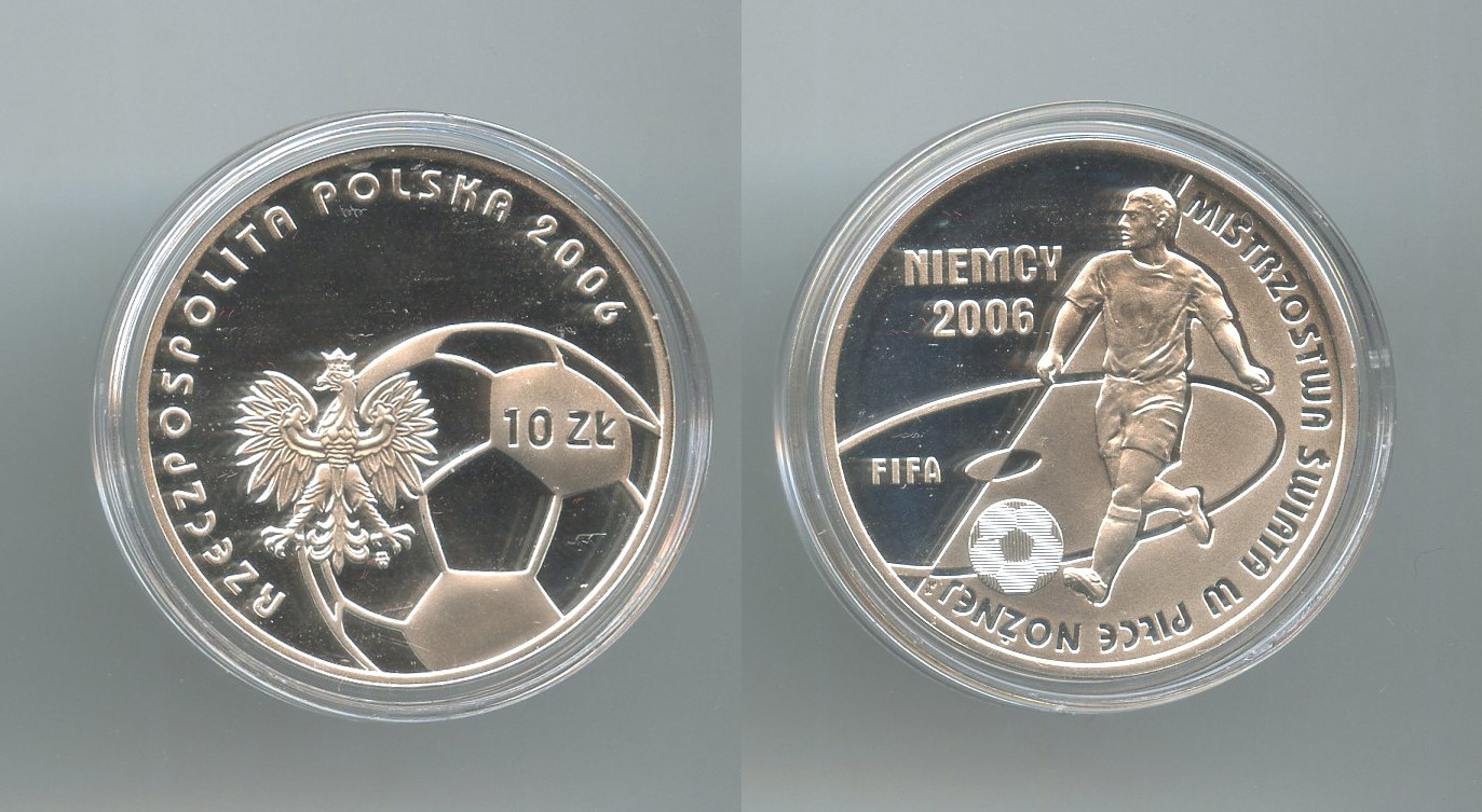 POLONIA, 10 Zlotych 2006 "Mondiali di Calcio 2006"