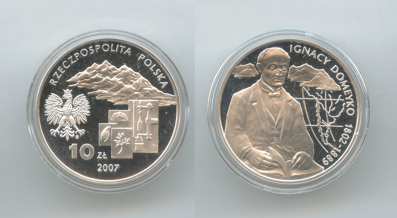 POLONIA, 10 Zlotych 2007 "Ignacy Domeyko"