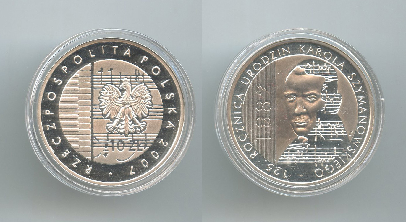 POLONIA, 10 Zlotych 2007 "Karola Szymanowskiego"