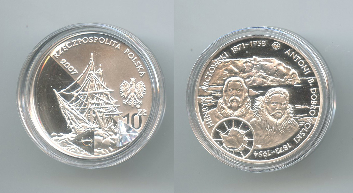 POLONIA, 10 Zlotych 2007 "Esploratori artici"
