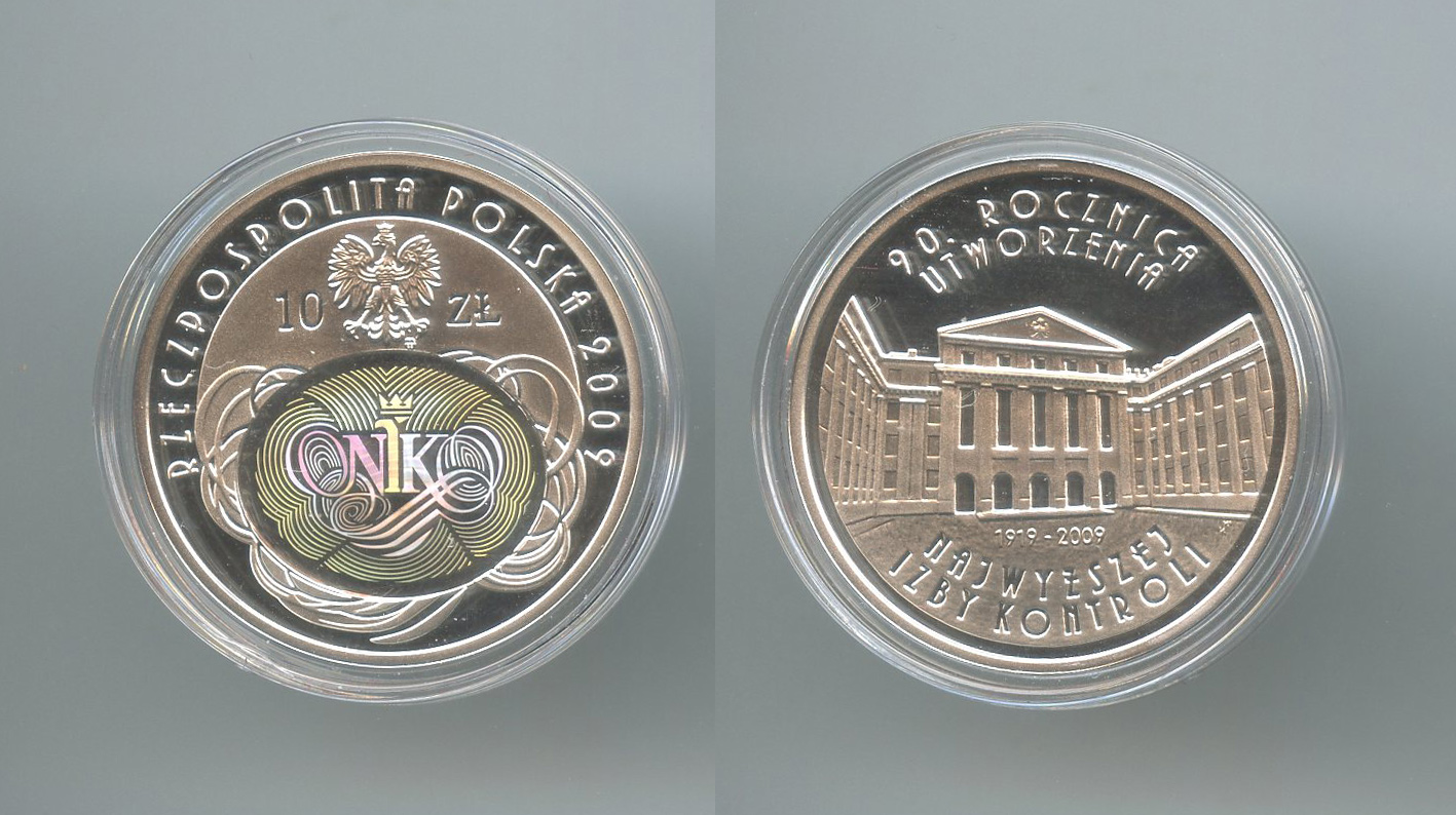 POLONIA, 10 Zlotych 2009 "90 anni dell' Ufficio Supremo di controllo"