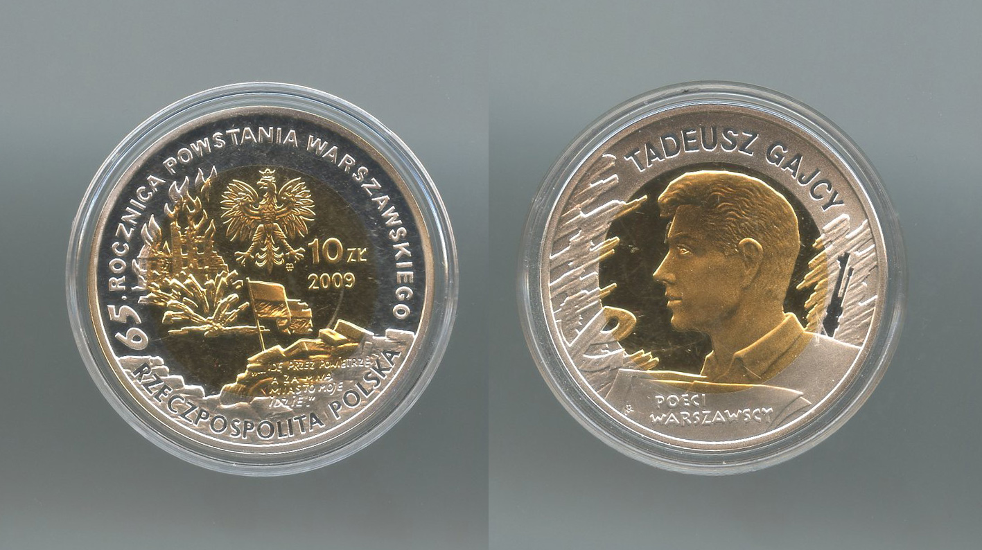 POLONIA, 10 Zlotych 2009 "Tadeusz Gajcy"