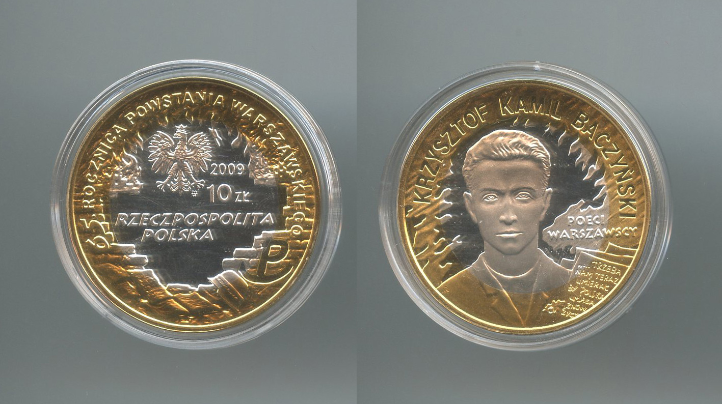 POLONIA, 10 Zlotych 2009 "Krzysztof Kamil Baczynski"