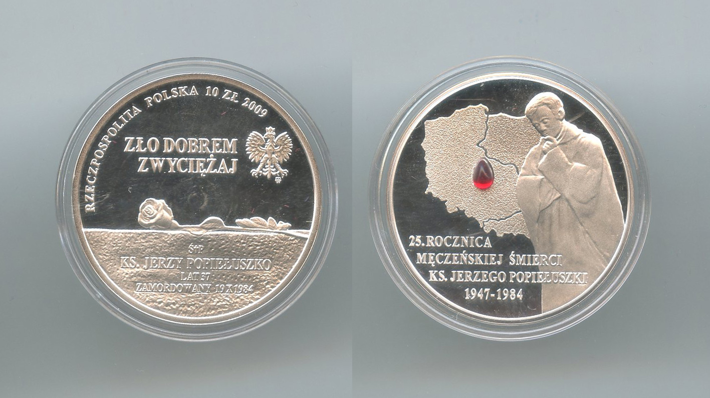 POLONIA, 10 Zlotych 2009 "Jerzy Popieluszko"