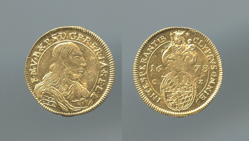 GERMANIA, Ferdinand Maria (1651-1679) Goldgulden 1678 CZ GERMANIA, Ferdinand Maria (1651-1679) Goldgulden 1678 CZ