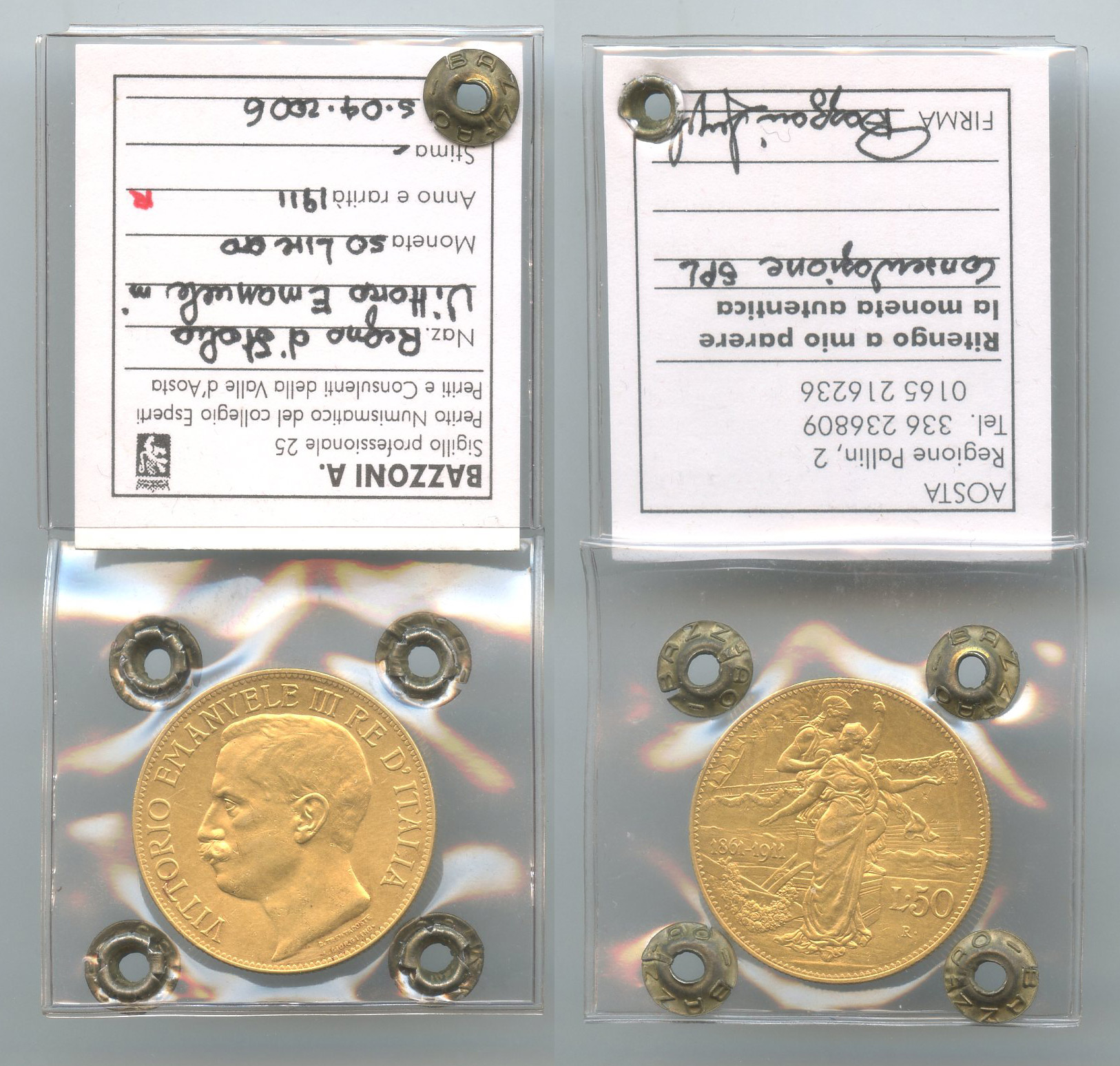 REGNO D' ITALIA, Vittorio Emanuele III (1900-1943) 50 Lire 1911 "Cinquantenario" REGNO D' ITALIA, Vittorio Emanuele III (1900-1943) 50 Lire 1911 "Cinquantenario"