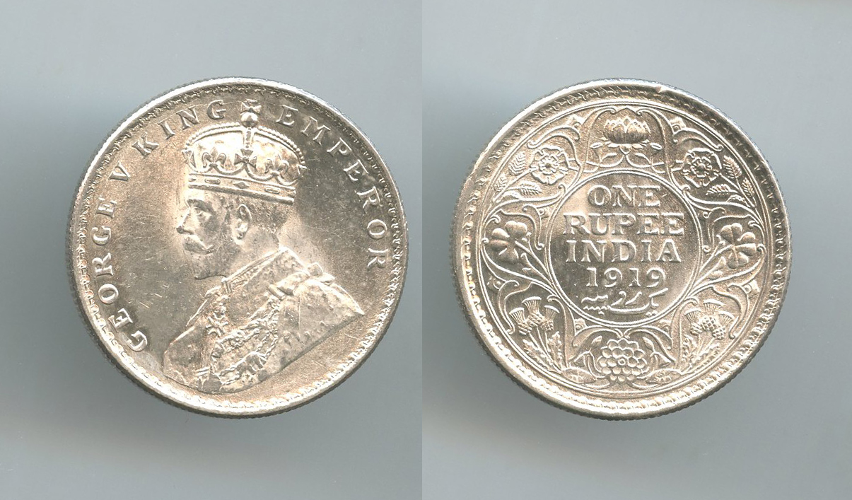 INDIA, George V (1910-1936) Rupia 1919
