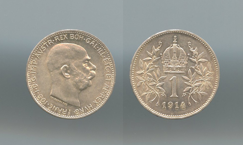 AUSTRIA, Franz Joseph (1848-1916) Corona 1914 A AUSTRIA, Franz Joseph (1848-1916) Corona 1914 A