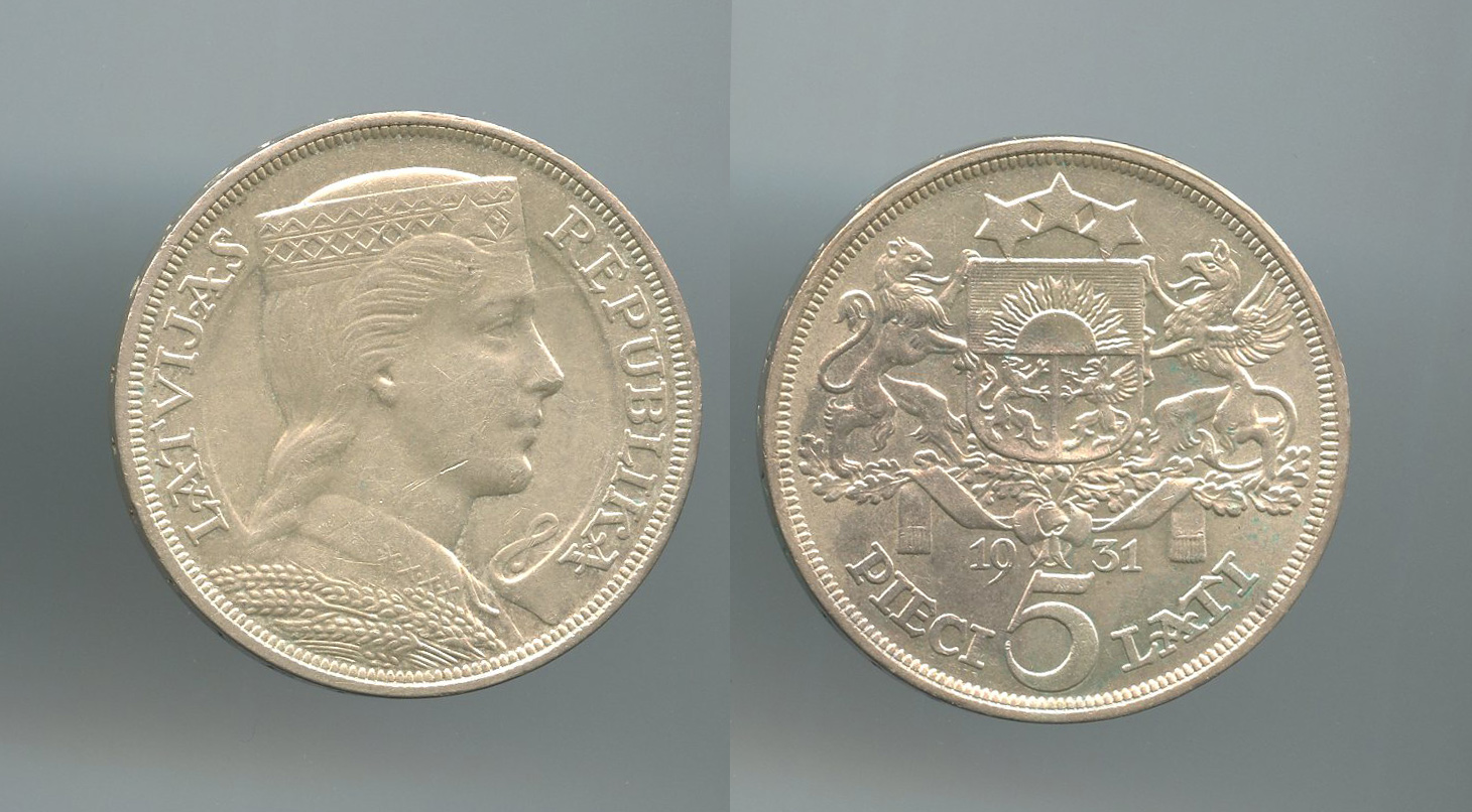 LETTONIA, Repubblica, 5 lati 1931