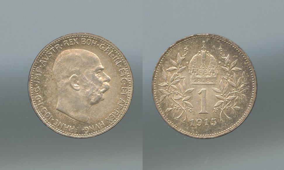 AUSTRIA, Franz Joseph (1848-1916) Corona 1915 A AUSTRIA, Franz Joseph (1848-1916) Corona 1915 A