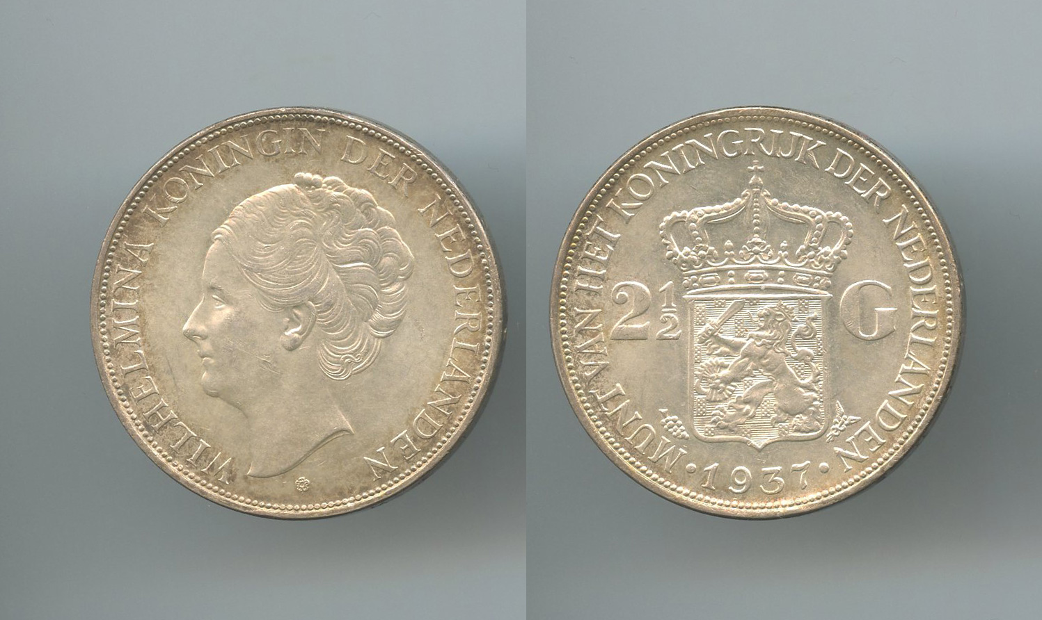 PAESI BASSI, Wilhelmina (1890-1948) 2,5 Gulden 1937