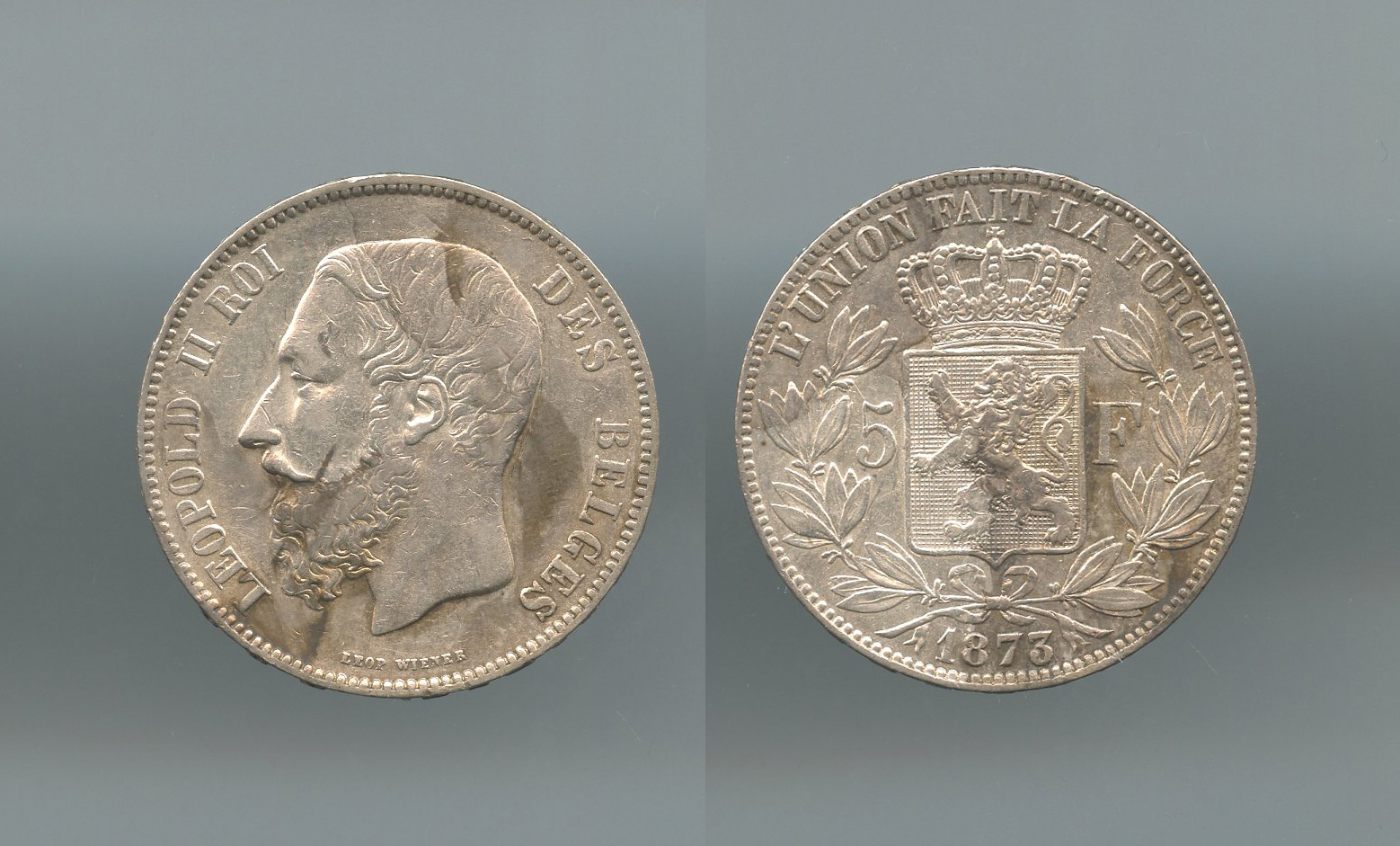 BELGIO, Leopoldo II (1865-1909) 5 Francs 1873 BELGIO, Leopoldo II (1865-1909) 5 Francs 1873