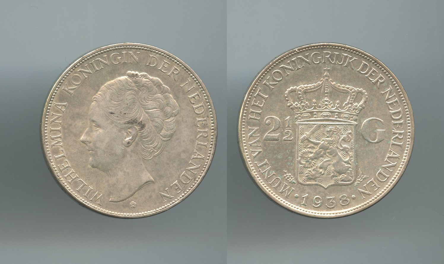 PAESI BASSI, Wilhelmina (1890-1948) 2,5 Gulden 1938