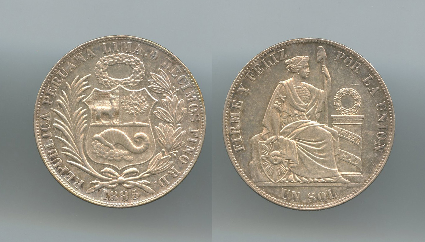 PERU, Repubblica, Sol 1885 RD