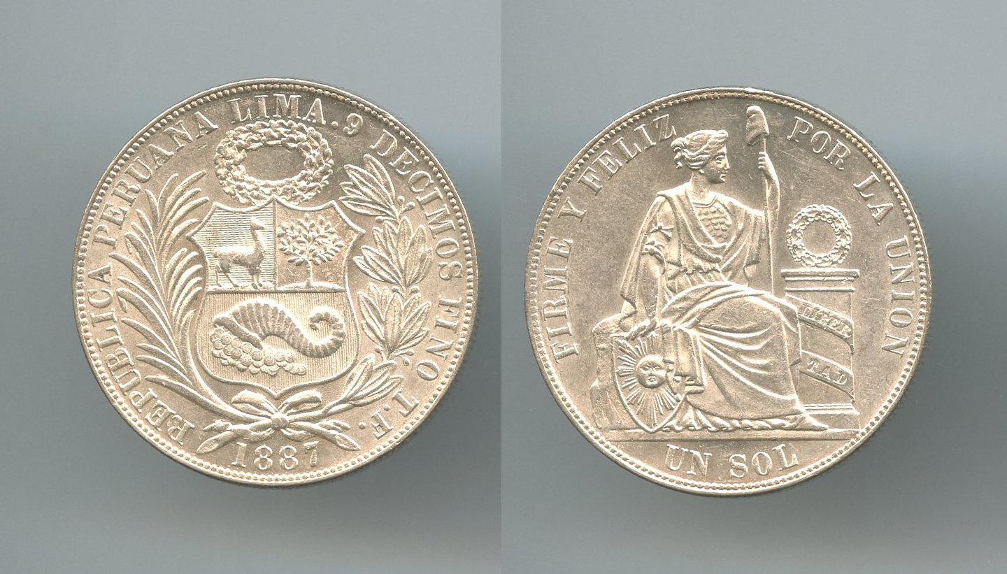 PERU, Repubblica, Sol 1887 TF