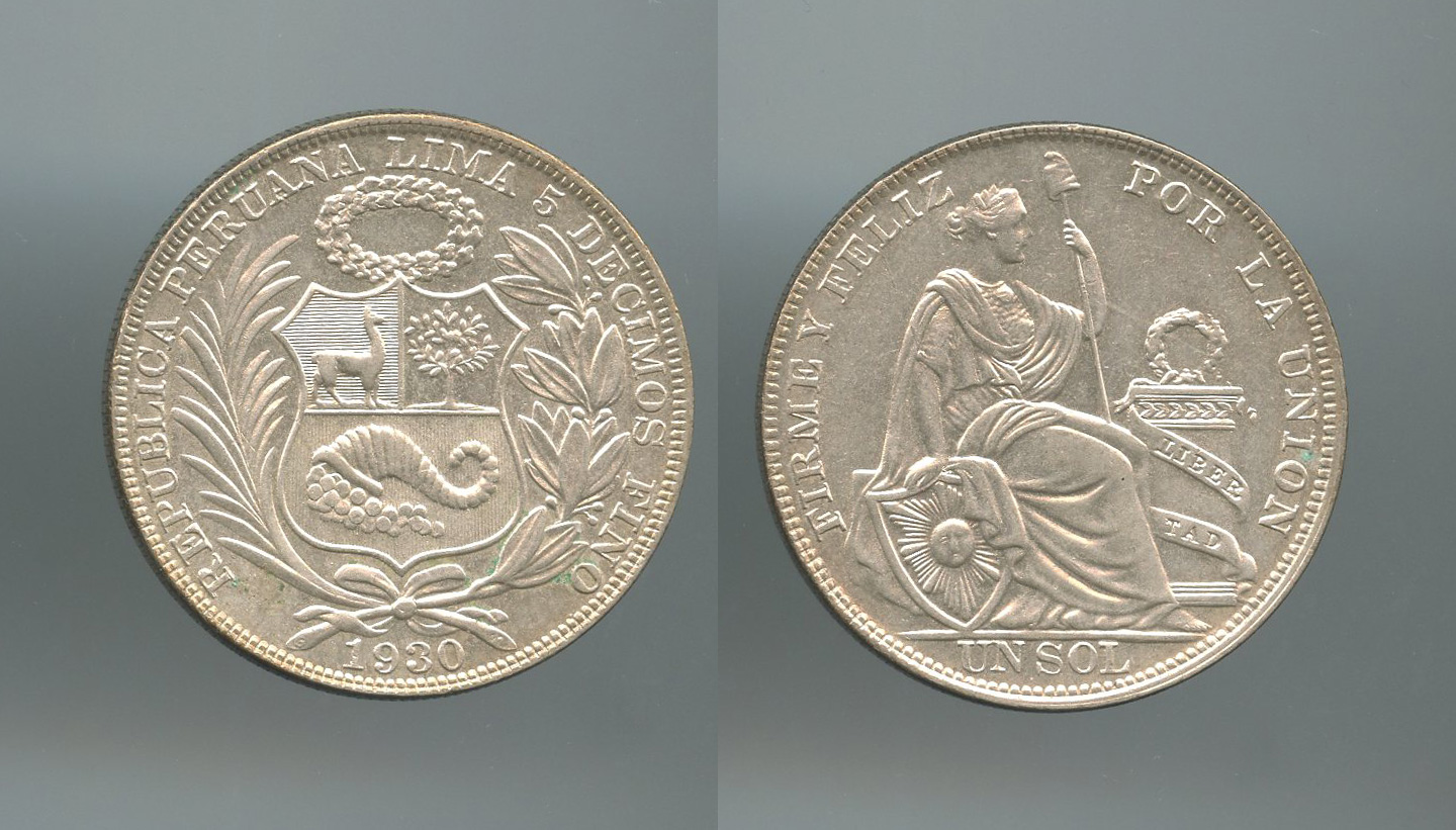 PERU, Repubblica, Sol 1930